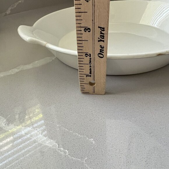 Arabia Finland White Dish Shallow Round With Handles Contemporary Serving - Picture 4 of 10